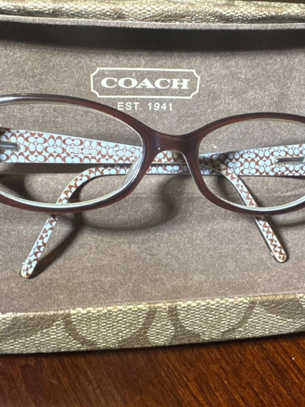Coach Dannie 540 Brown Eyeglass Frames Signature Temples with Case